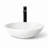 DuDuLin 17" White Stone Round Vessel Sink with Polished Finis