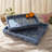 Gramercy Blue Bone Inlay Decorative Serving Tray, Handmade Indigo & White Hexagon Pattern Accent Tray, Large 18" x 14"-1613125376