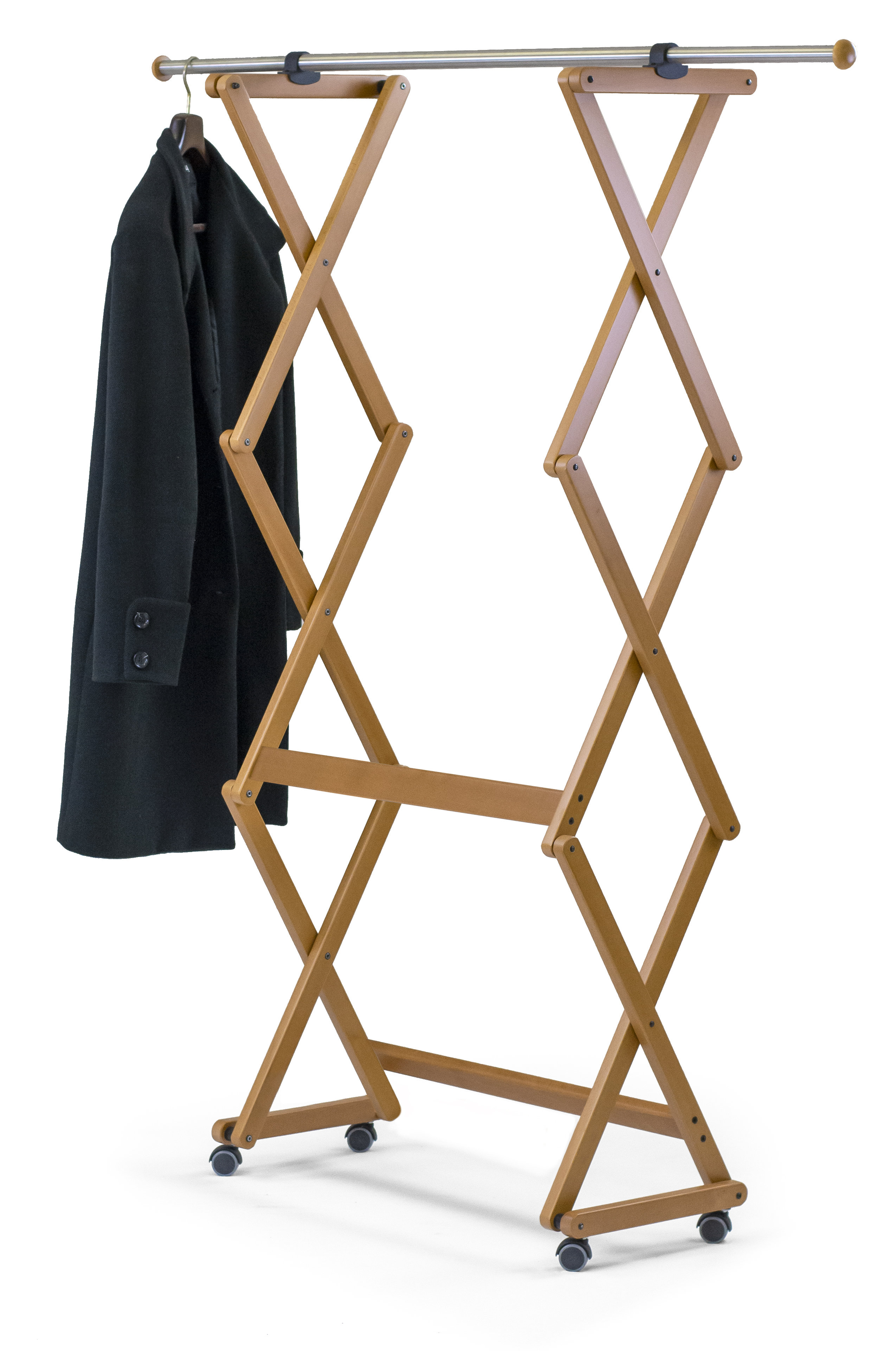 Closable Rebrilliant 651 Felix Cherry Closable and Extendable Coat Rack ...