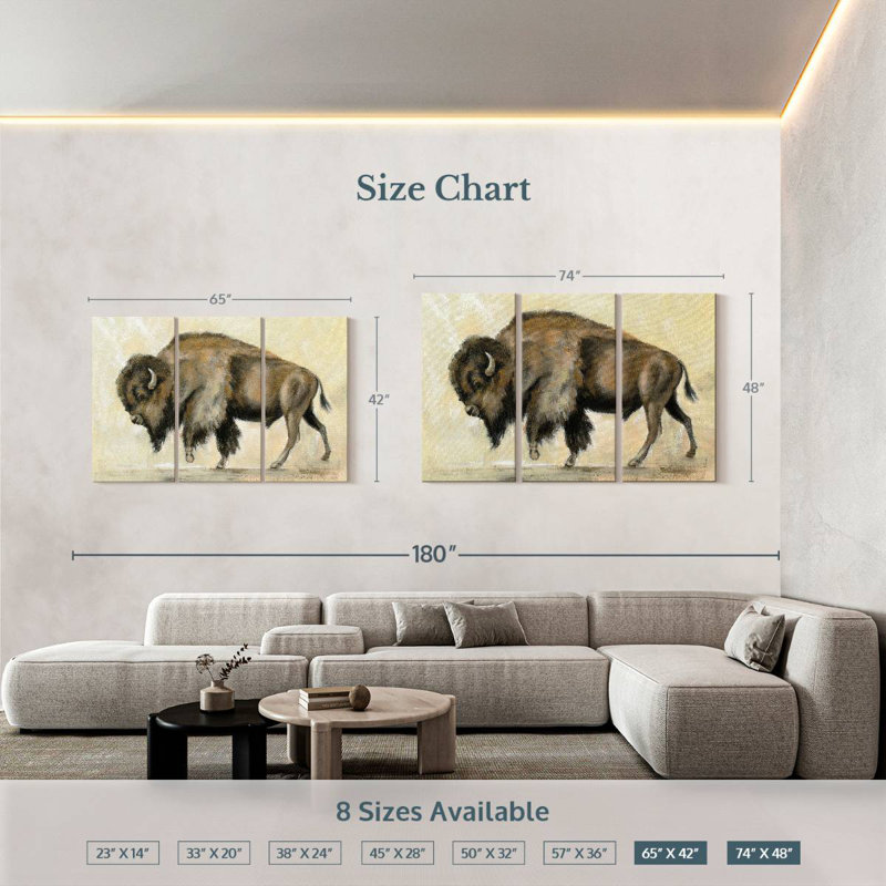 Brampt Bronze Buffalo, 42" H x 65" W