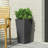 Modern Tall Planter, Outdoor Flower Pot with Sleek Angled Design for Garden and Patio, Grey-1594732842