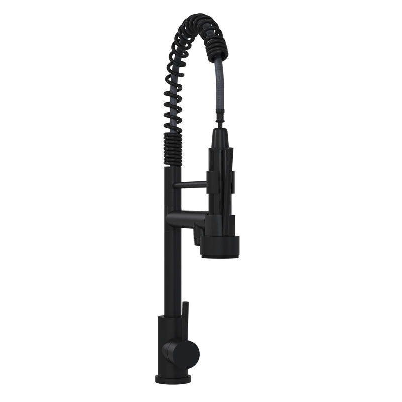 Kitchen Faucet, 19", Matt Black - Stainless Steel 304, Sleek Style For Residential Kitchens 19" Faucet With Modern Design Ideal