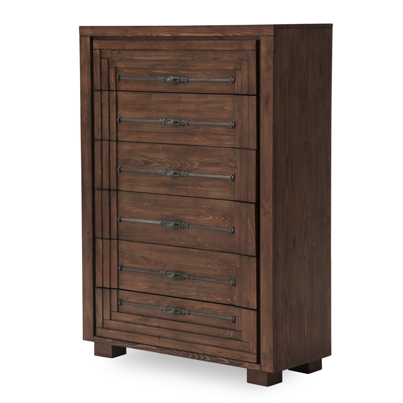 Carrollton 6-Drawer Wood Chest - Rustic Ranch 