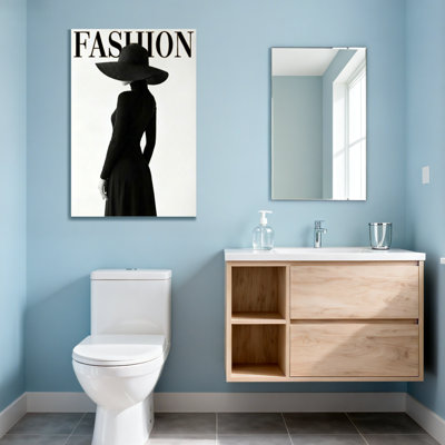 Fashion Black Dress With Wide Brim Hat