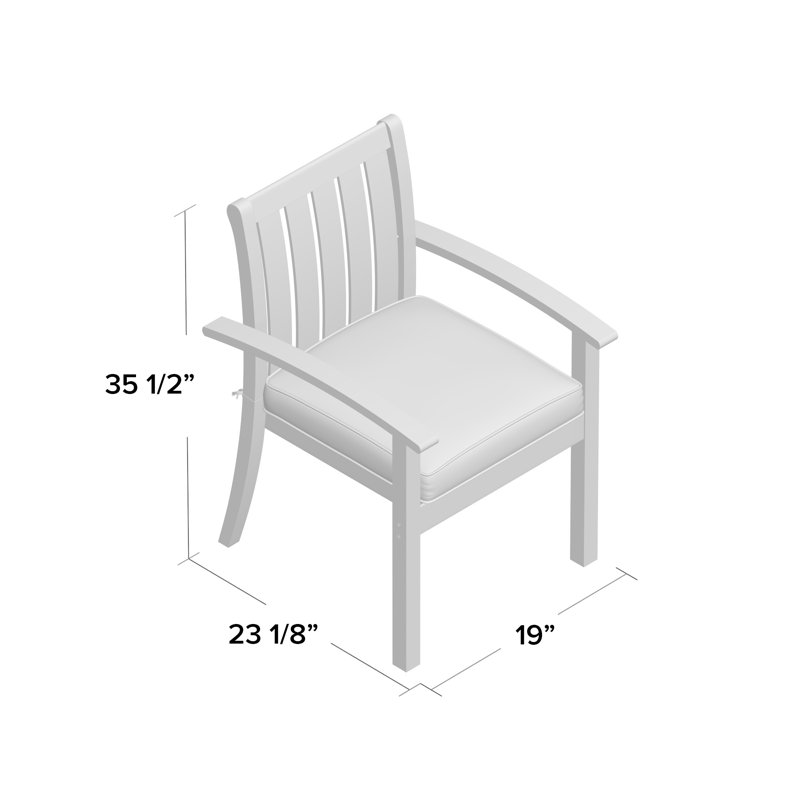 Chaise de patio empilable avec coussin Rossi, Acajou, Rouge