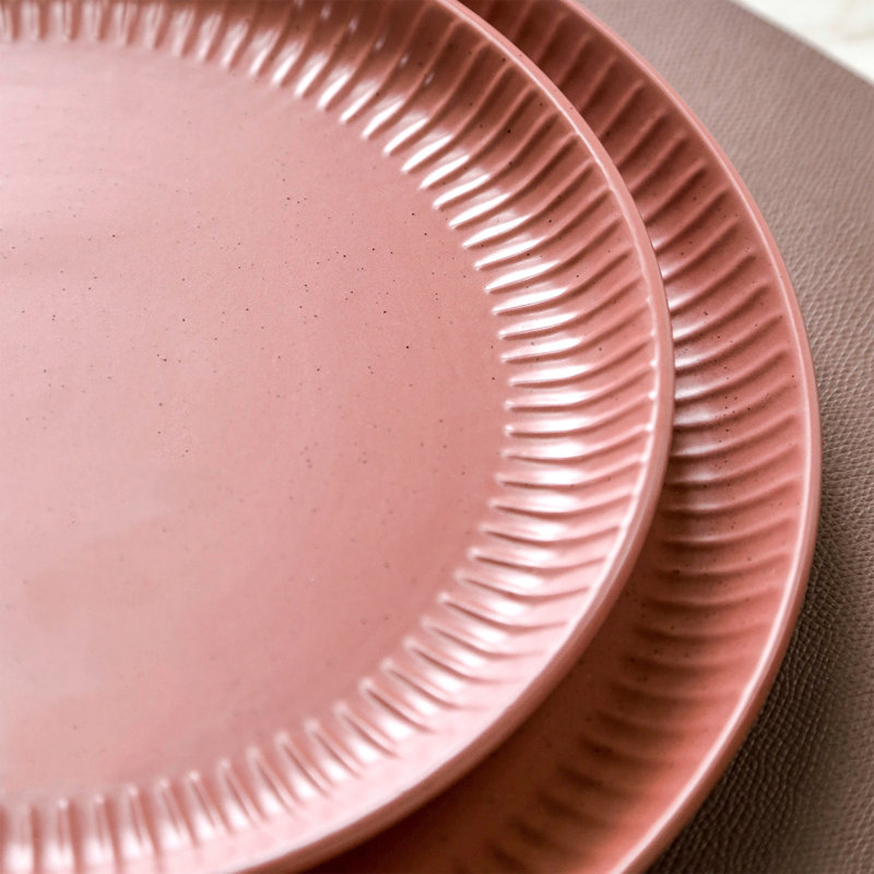 Stone Lain Logan 24-Piece Dinnerware Set Stoneware, Terracotta