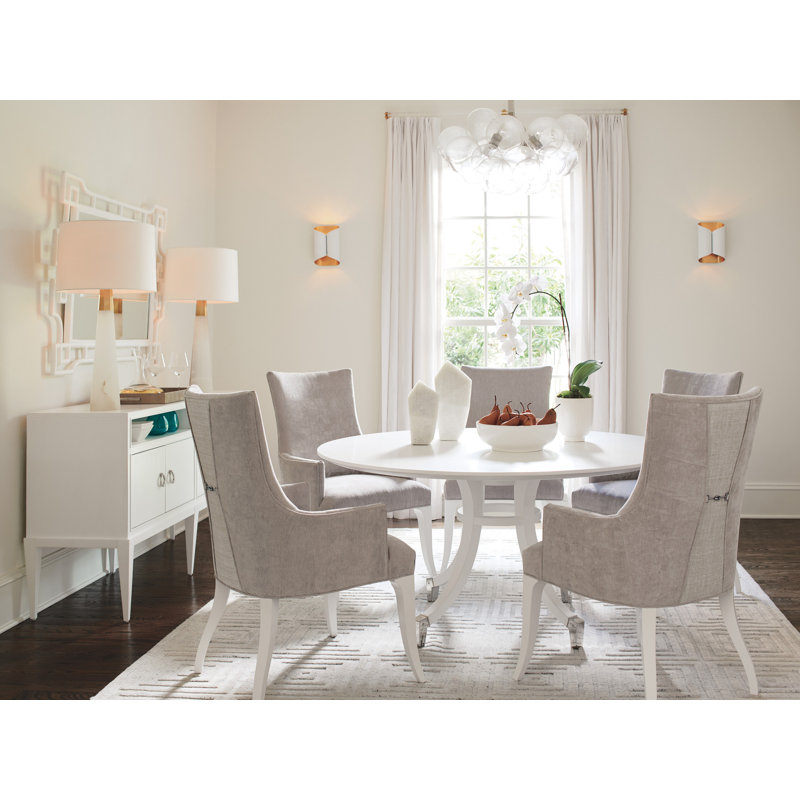 Sebring Beige Upholstered Arm Chair with Wood Legs