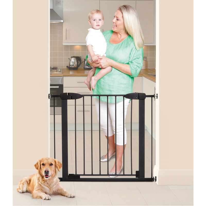 Black Metal Auto-Close Pressure Mounted Safety Gate