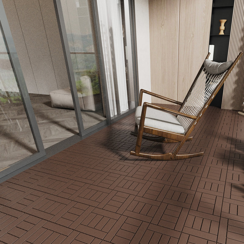 Brown 12'' x 12'' Polypropylene Interlocking Deck Tiles