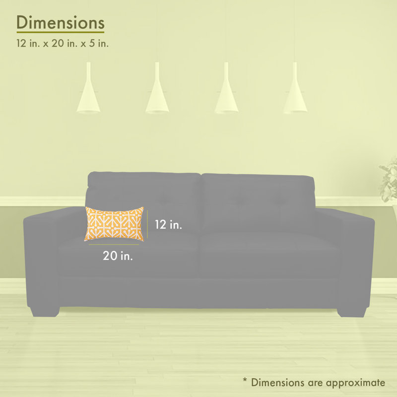 Housse et insert de coussin rectangulaire d'extérieur Aruba, Agrume