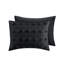 Housse de couette à 3 pinces pour lit double / grand noir avec envers en microfibre et attaches intérieures, microfibre douce, détails,