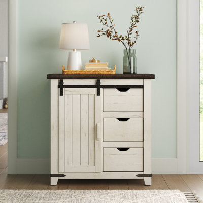 Buffet décoratif à 1 porte en bois massif Hemsworth