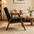 Accent Chair with Upholstery and Solid Wood Frame, Classic Mid-Century Modern Living Room Furniture for Extra Seating-2103972763