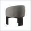 Upholstered Barrel Back Accent Chair with Three-Legged Design
