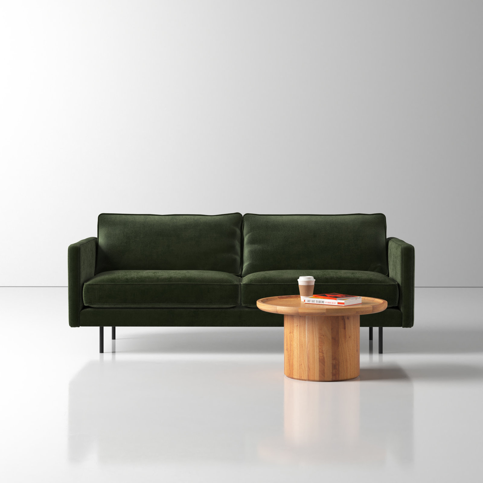 Crew 83" Sofa, Dark Green Velvet