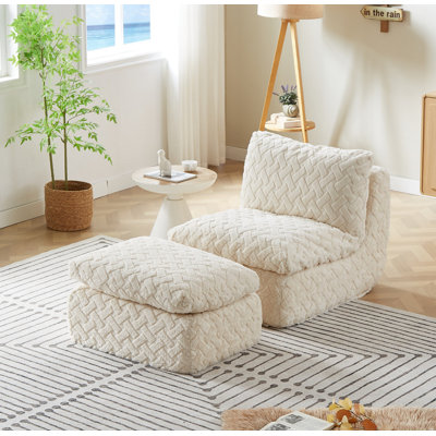 Full Compression sofa chair with swivel add Ottoman, Black
