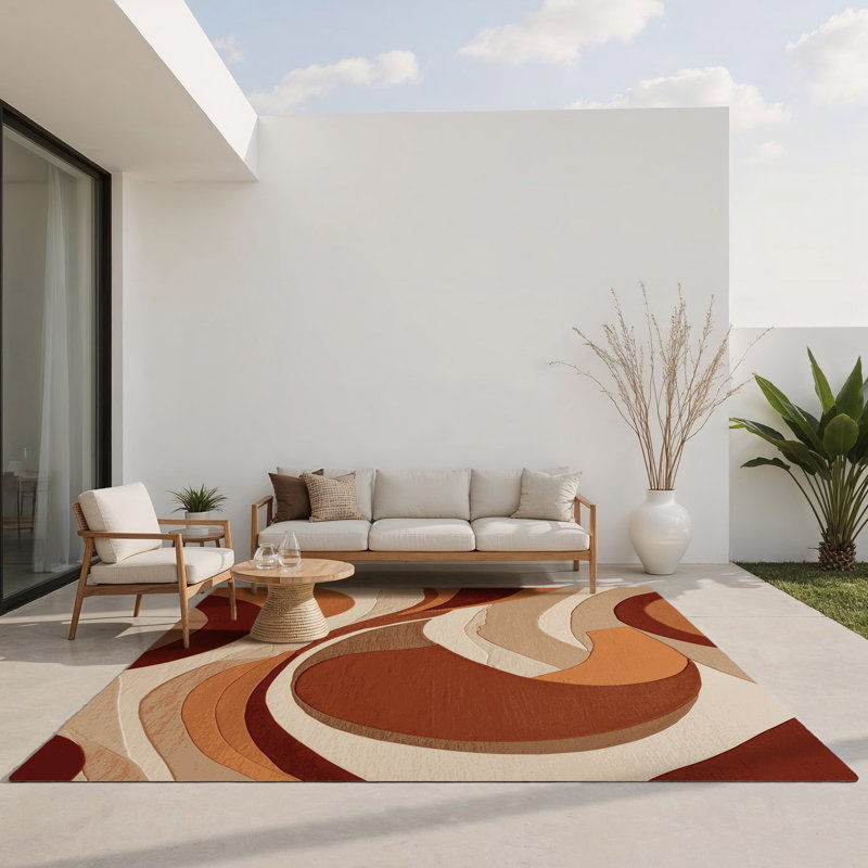 Twilight Ripple Indoor And Outdoor Area Rug, Rectangle 9' x 12'