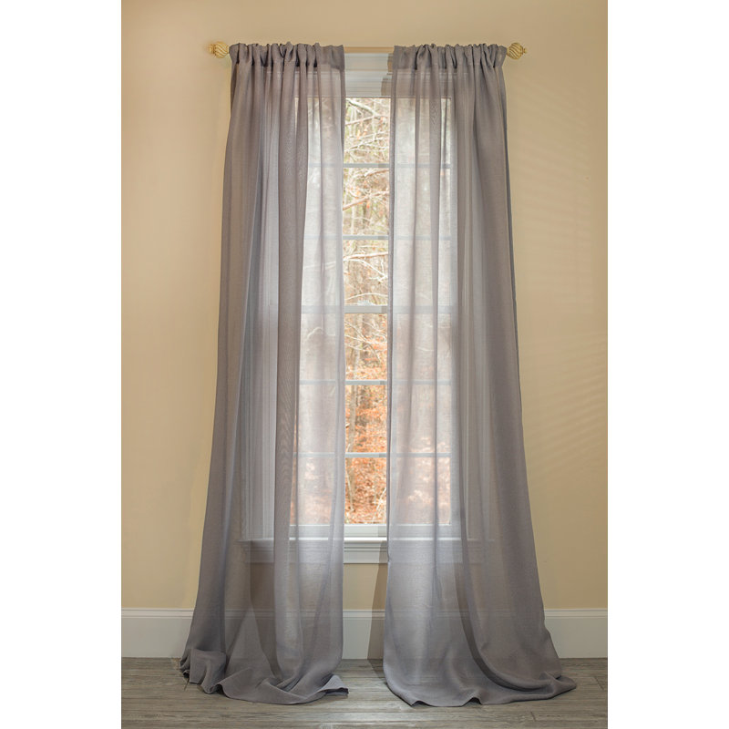 Morning Mist Sheer Curtain Single Panel, 52" W x 120" L