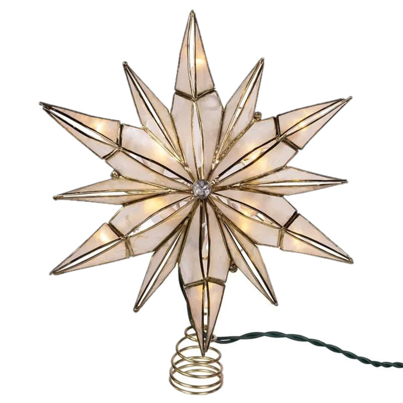 Décoration pour sommet de sapin 10 lumières à 12 pointes avec centre gemme Kurt Adler's