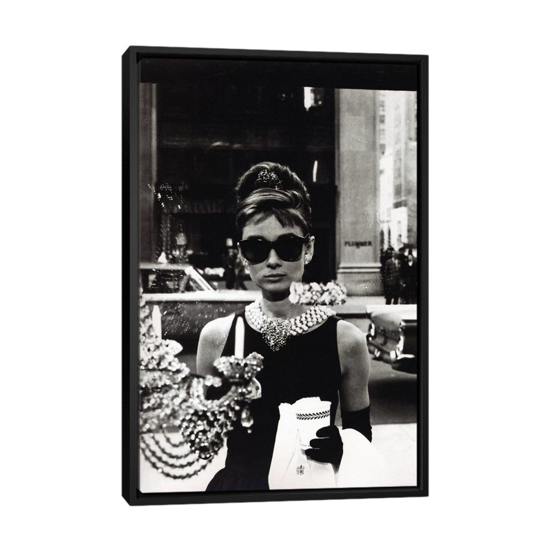 Audrey Hepburn As Seen Through Tiffany's Storefront Window by Radio Days - Print on Canvas, 101.6 cm H x 66.04 cm W