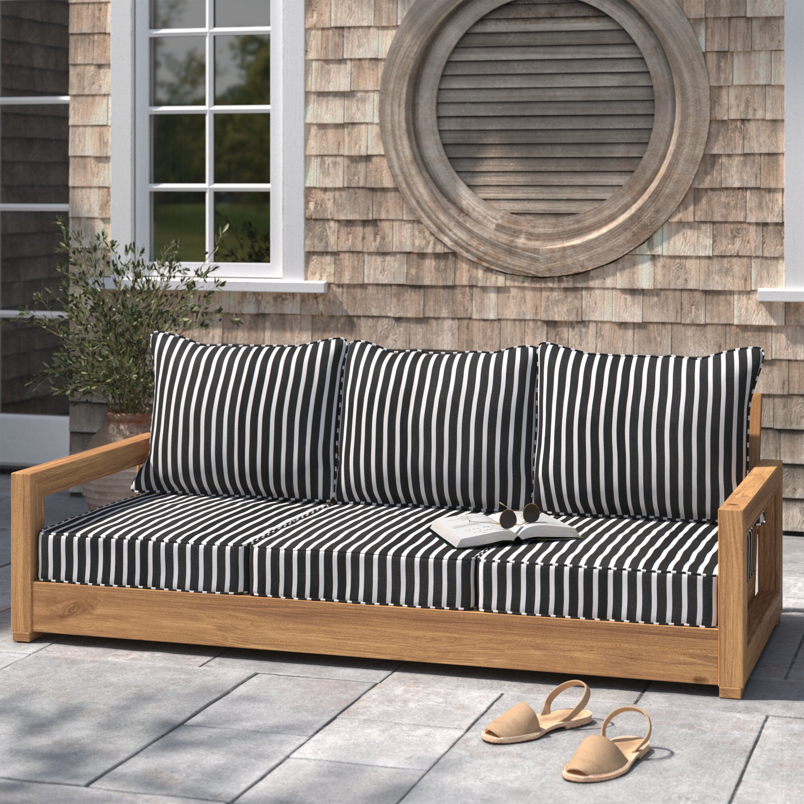 Sunbrella Striped Outdoor Sofa