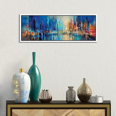 Bisti Badlands Hoodoos Under New Mexico Starry Night 1 Piece Panoramic Painting on Canvas