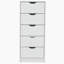 Commode haute 5 tiroirs Basilea, système coulissant - Blanc-1331394264