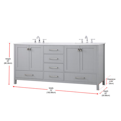 Bagdai 72"" Wide Bathroom Vanity Set -  Wade Logan®, FFCEBCAD50834E168A4ACE8AC785E2E6