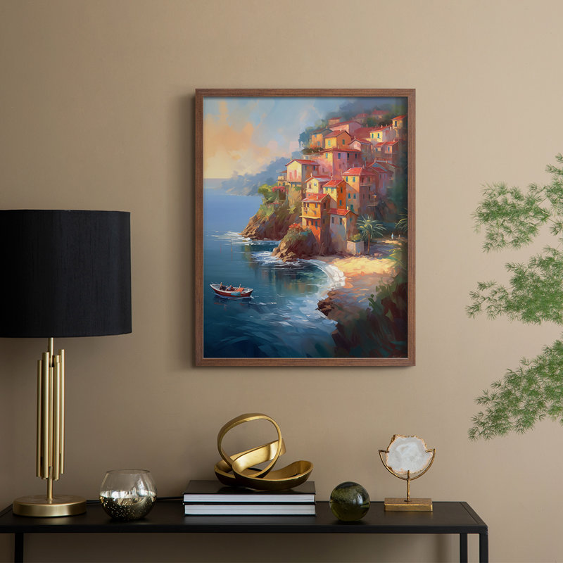 «LANDSCAPES Series CCL XXII», reproduction encadrée - bois massif, Noyer, H 15 po x l 12 po
