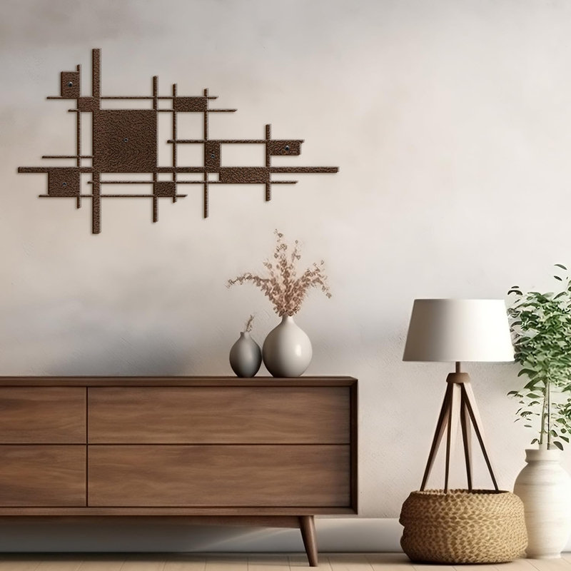 Décoration murale en métal, Bronze, H 15 po x l 30 po x P 0,05 po