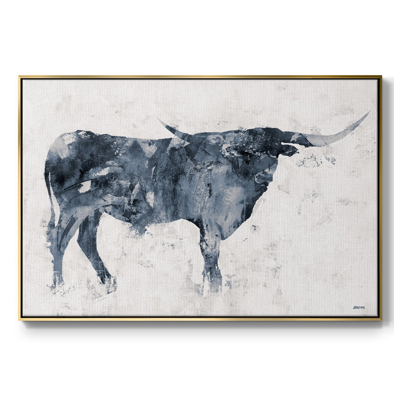Toile tendue avec châssis Long Horn Alt V2, H 41 po x l 27 po x P 2 po, Or
