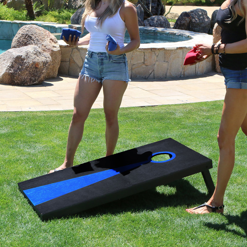 Regulation Size Dark Wood Cornhole Set with Bean Bags