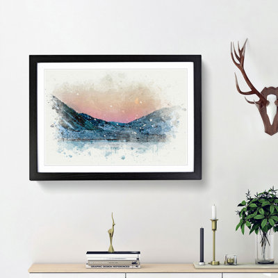 Moon over Iceland in Abstract - Picture Frame Graphic Art Print