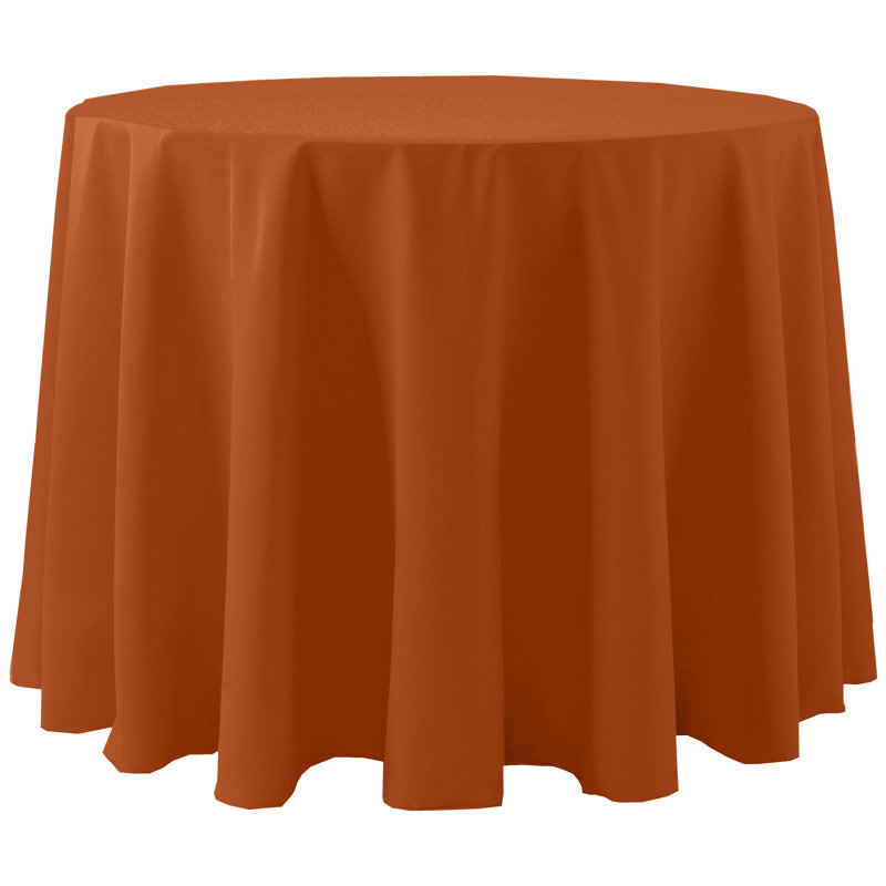 Ultimate Textile -2 Pack- Cotton-Feel 102-Inch Round Fine Dining Tablecloth, Ivory Cream, 108" x 108", 3, Orange