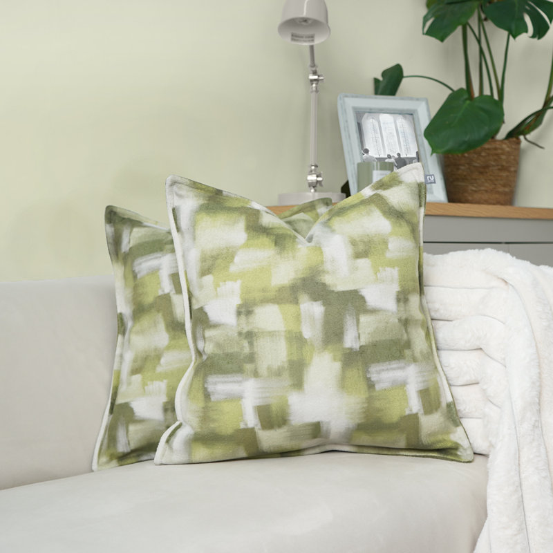 rucomfy Beanbags Velora Cushion Soft Supportive Pillow, Pre-Filled Decorative Seat Pad with Machine Washable Removable Cover, Stylish Sofa Accessory - Paint Strokes
