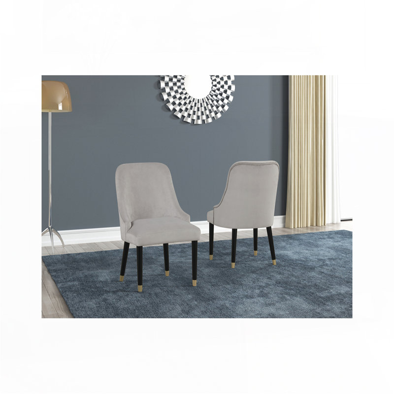 Chaise d'appoint en velours, Gris