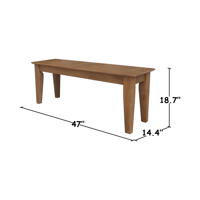 Jaielle Solid Wood Bench, Hickory