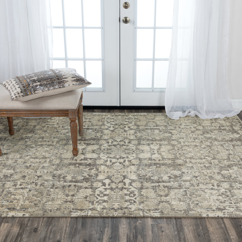 Tapis brun en laine Damask, Rectangle 10 pi x 13 pi
