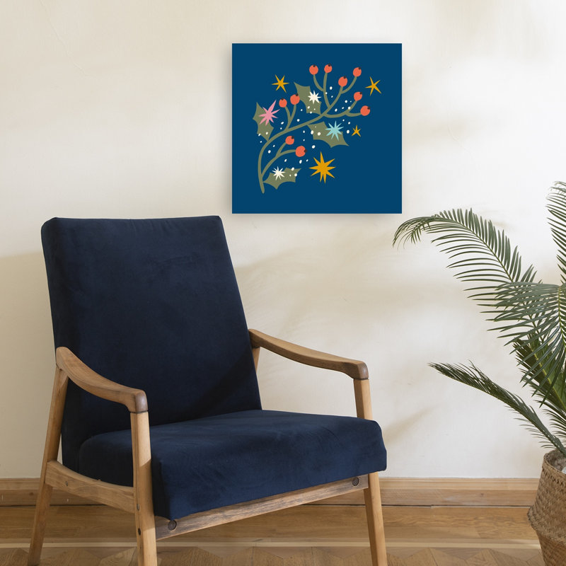«Happychristmasno30», impression d'art moderne abstrait coloré, 18" H x 18" W