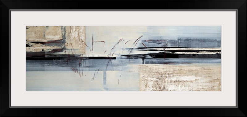 « à l’étranger » par l’impression de peintures Sarah West, Cadre noir, H 20 po x l 44 po x P 1 po