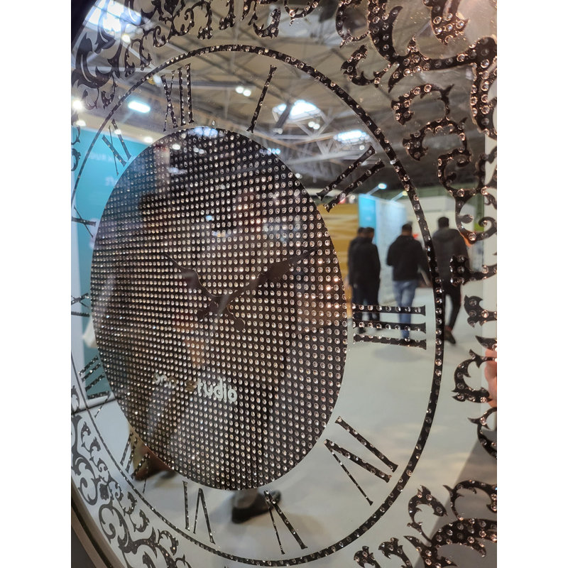 Rhinestone Square Wood Wall Clock, 80cm H x 80 cm W