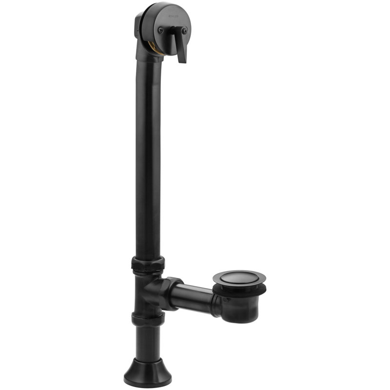 Clearflo Leg Tub Drain with Overflow, Brushed Black