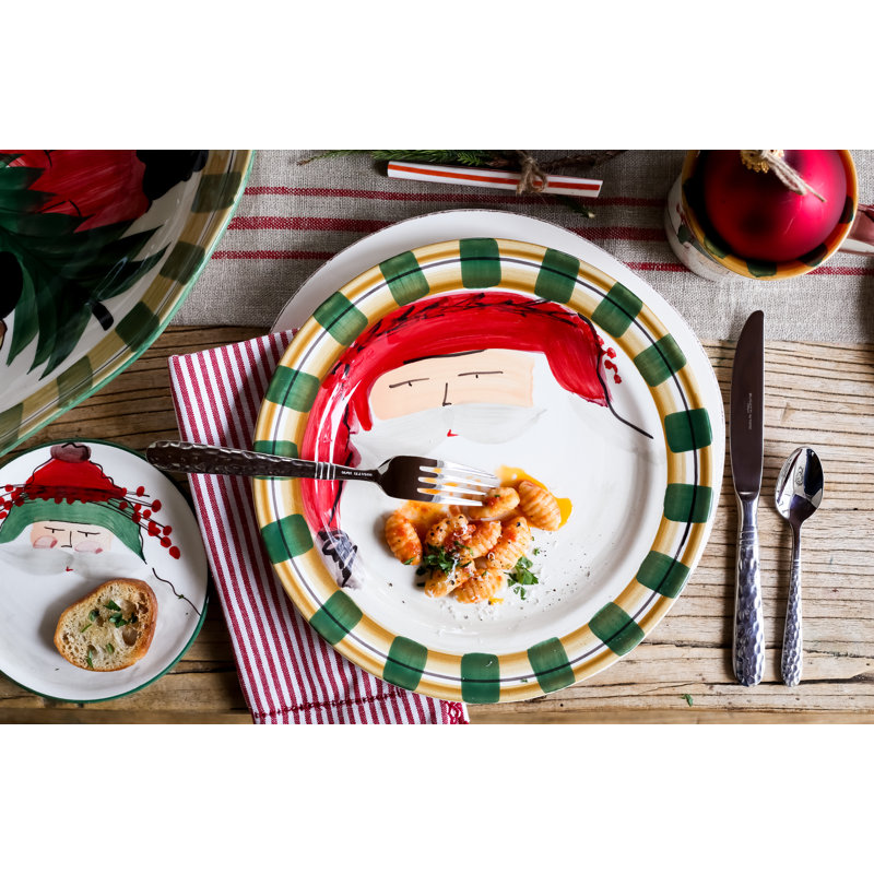 Old St. Nick Handmade Earthenware Dinner Plate