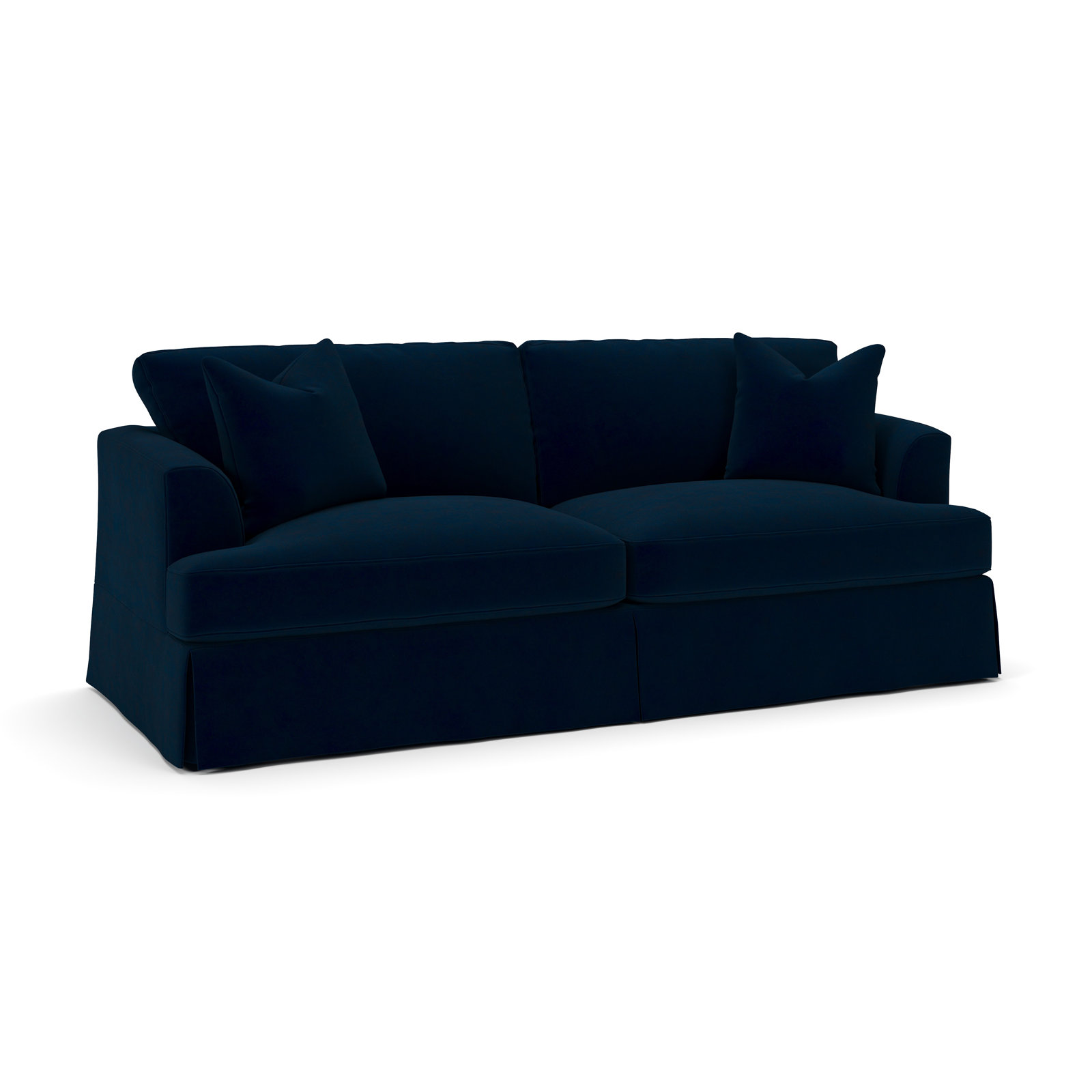 Lucia 92.5'' Upholstered Sofa, Bella Ink Blue Performance Velvet