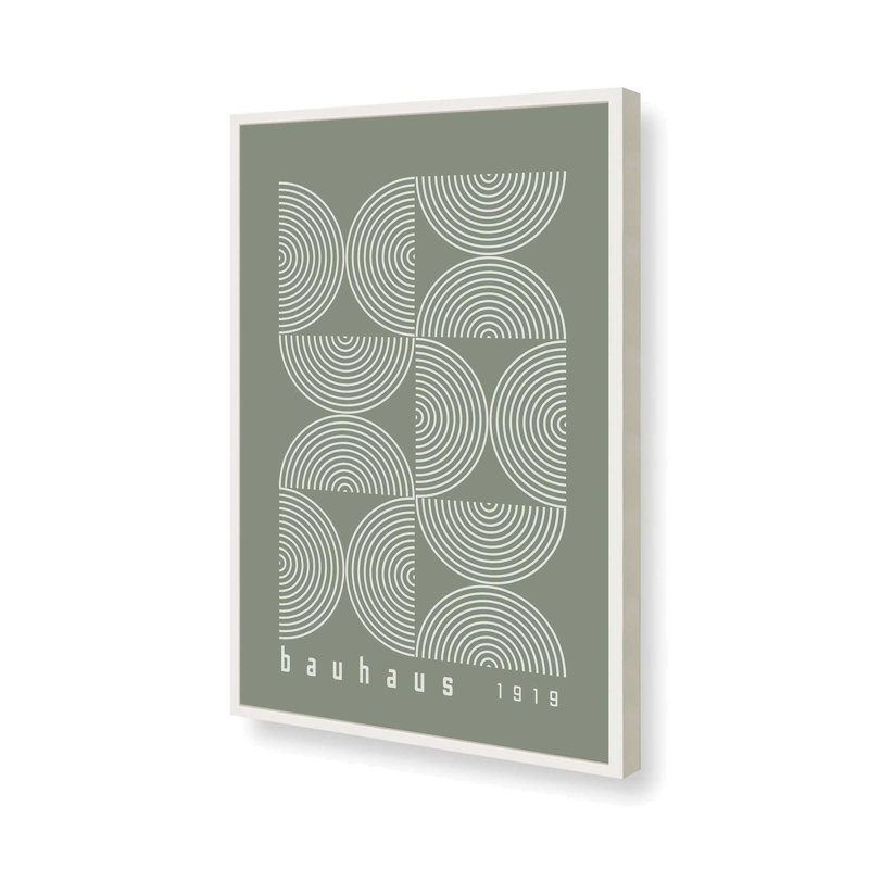 «Green Bauhaus Composition II», reproduction, H 17 po x l 13 po, Reproduction encadrée sans passe-partout, Blanc opaque