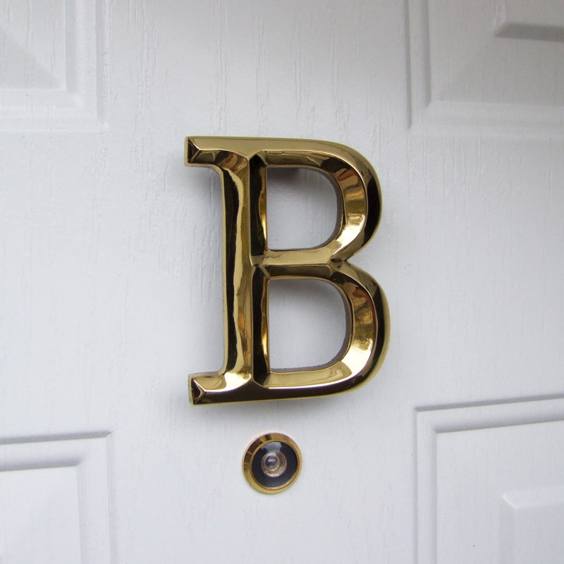 Heurtoir de porte lettre monogramme, Laiton, B