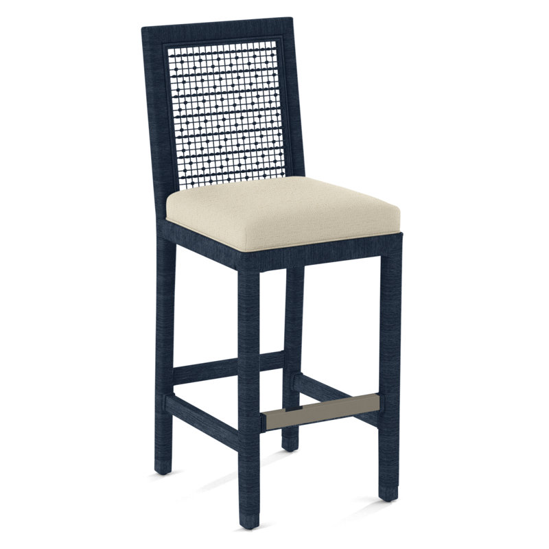 Pine Isle Bar Stool, Basic Blue, Greystone