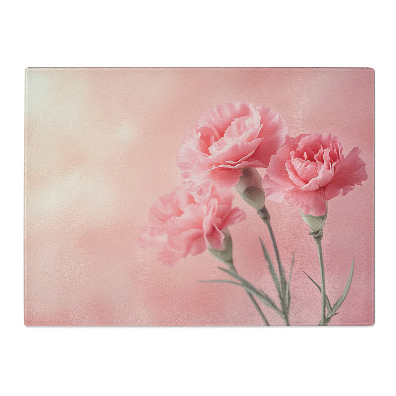 Carnation Flower Vol.2  Glass Chopping Board