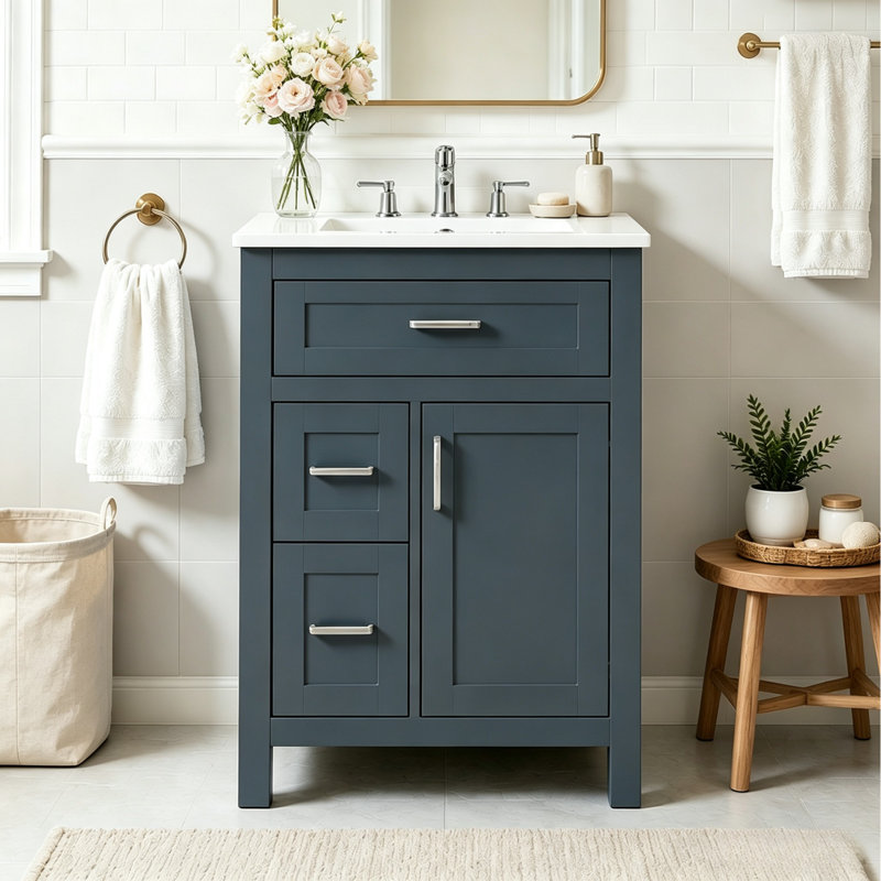 Meuble-lavabo 24 po avec lavabo en céramique