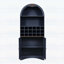 Armoire à vin arquée en bois avec support à vin amovible, surface en bois aggloméré anti-rayures, tablettes réglables et conception anti-basculement pour le salon et la salle à manger-593545911